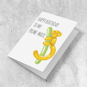 Funny Monkey Birthday Prime-Mate partner Card
