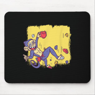 Funny Monkey Bouldering And Rock Climbing Mouse Pad