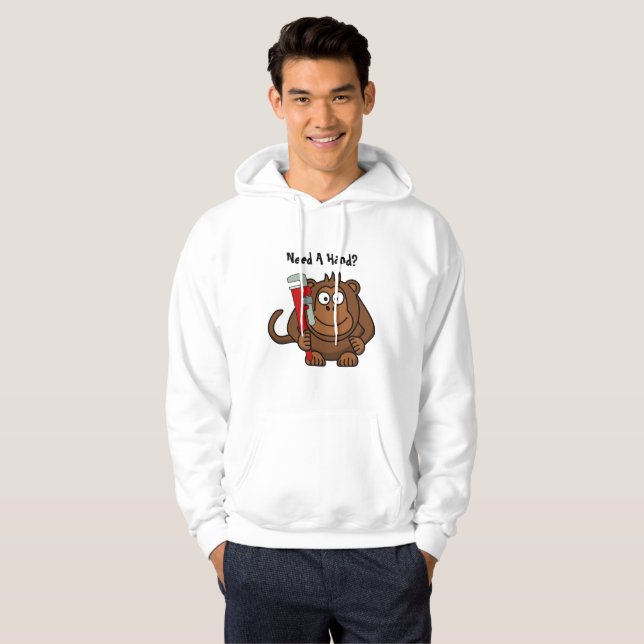 Funny Monkey Cartoon Hoodie (Front Full)