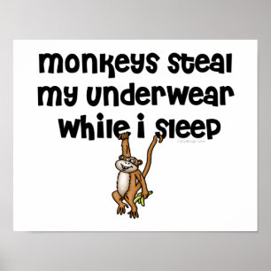 Funny Monkey Cartoon Joke Poster