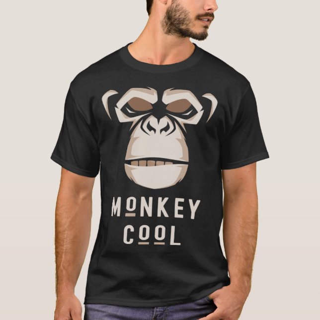 Funny Monkey Cool Fun Chimp Wild Primate Animal T-Shirt (Front)