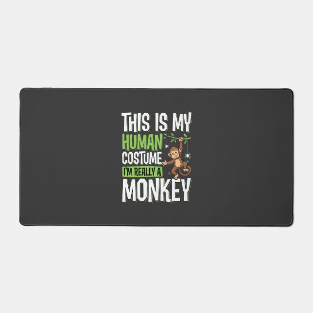 Funny Monkey Costume Halloween Vector Desk Mat (Front)