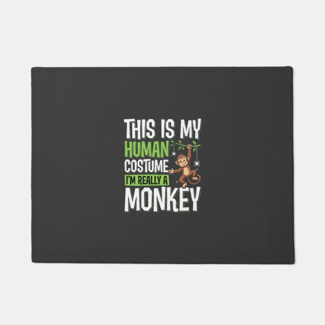 Funny Monkey Costume Halloween Vector Doormat (Front)