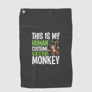 Funny Monkey Costume Halloween Vector Golf Towel