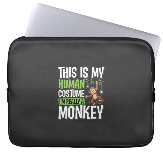 Funny Monkey Costume Halloween Vector Laptop Sleeve (Front)
