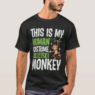 Funny Monkey Costume Halloween Vector T-Shirt