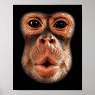 Funny Monkey Face Breath Men Boy Kid Halloween Cos Poster