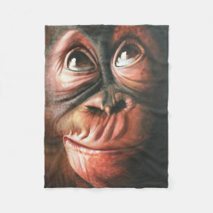 Funny monkey fleece blanket
