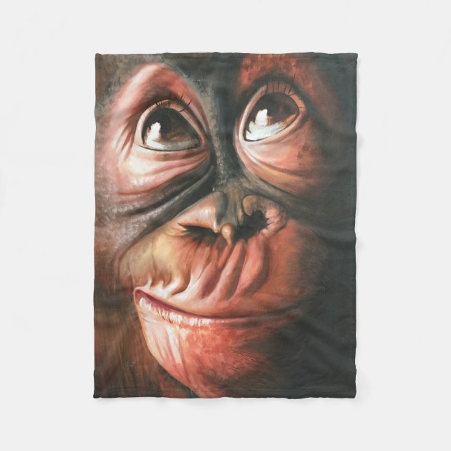 Funny monkey fleece blanket (Front)