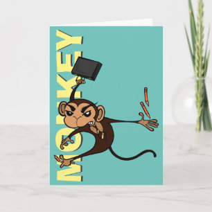 FUNNY MONKEY GREETING CARD