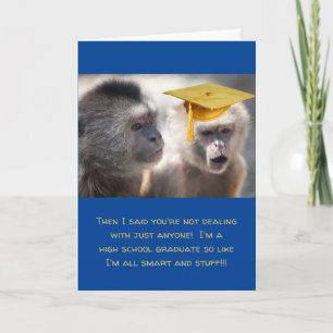 Funny Monkey Happy Graduation Greeting Card