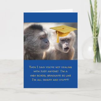 Funny Monkey Happy Graduation Greeting Card 