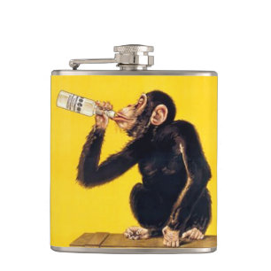 Funny monkey hip flask