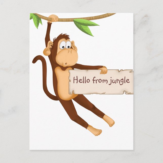 Funny monkey holding Your Text Postcard (Front)