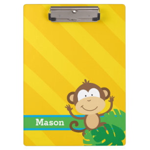 Funny Monkey in the Jungle Personalised Clipboard