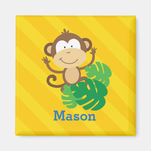 Funny Monkey in the Jungle Personalised Magnet