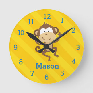 Funny Monkey in the Jungle Personalised Wall Clock