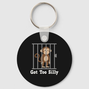 Funny Monkey Meme Got Too Silly Humour Men Women K Key Ring