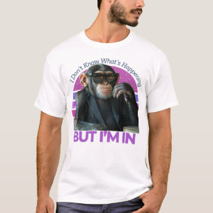 Funny Monkey Meme   Retro Minimalist  T-Shirt