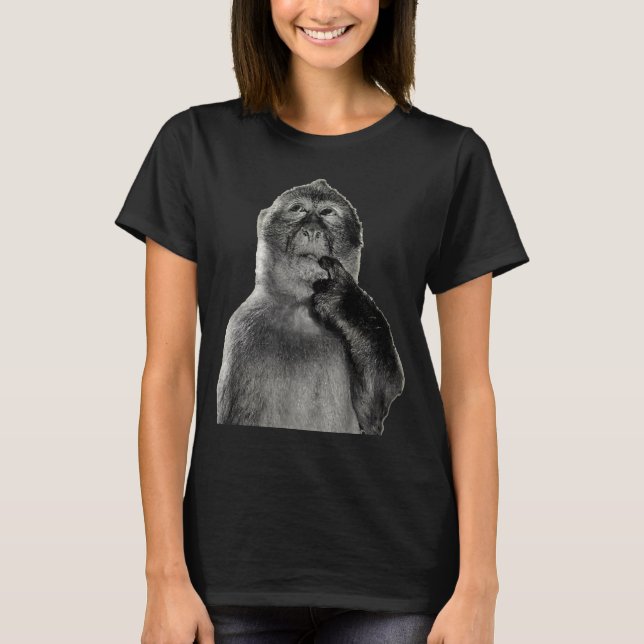 Funny Monkey Meme With Retro Odore Humor Art Style T-Shirt (Front)