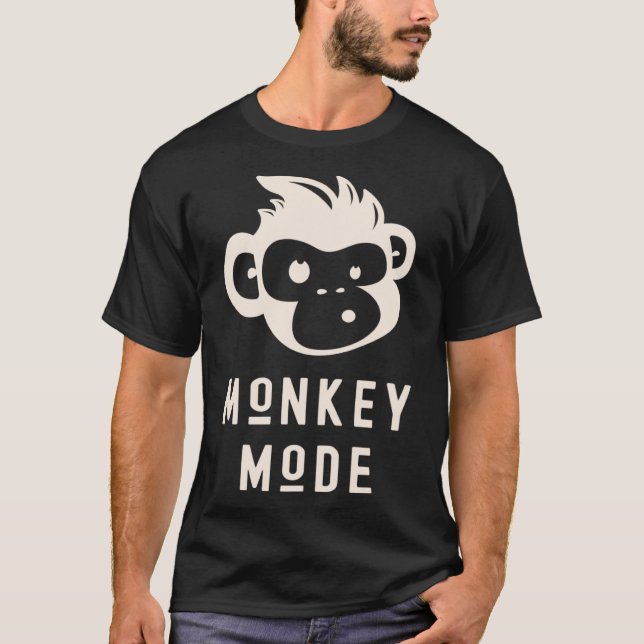 Funny Monkey Mode Cool Chimp Wild Primate Animal P T-Shirt (Front)