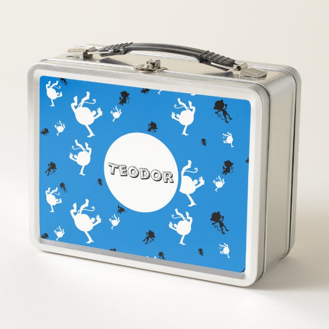 Funny Monkey Personalised Metal Lunch Box (Front)
