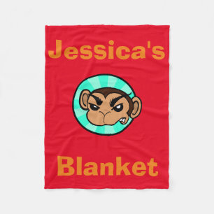 FUNNY MONKEY PERSONALIZED FLEECE BLANKET