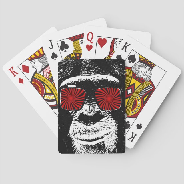 Funny monkey playing cards (Back)