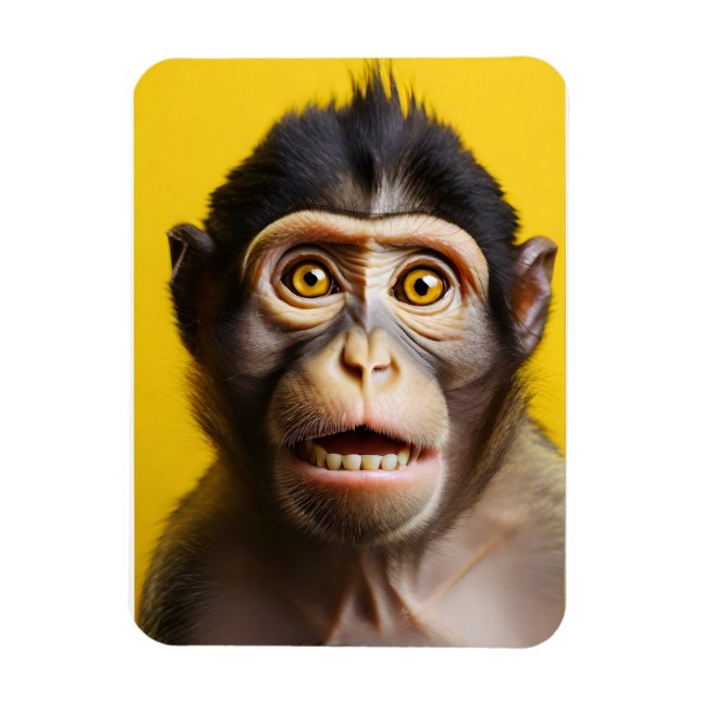 Funny monkey portrait magnet (Vertical)