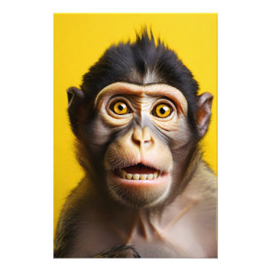 Funny monkey portrait photo print