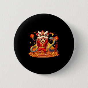 Funny Monkey Snake Chinese New Year 2025 Womens Me 6 Cm Round Badge
