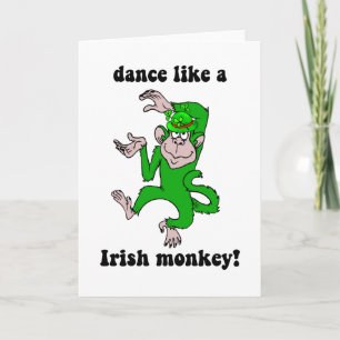 Funny monkey St Patrick's Day Card