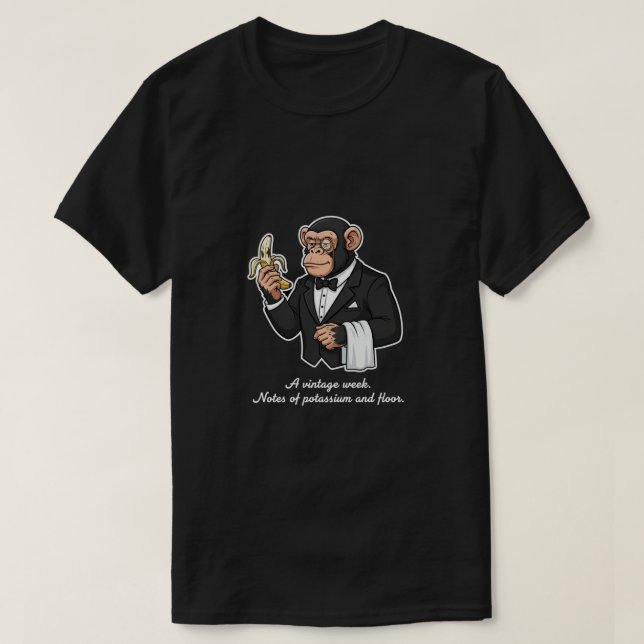 Funny monkey tasting banana T-Shirt (Design Front)