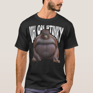 Funny Monkey Uh Oh Stinky Poop Dank Memes Le Monke T-Shirt