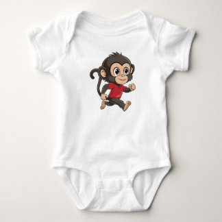 Funny Monkey Walking Baby Bodysuit