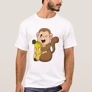 Funny Monkey with Banana T-Shirt