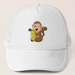 Funny Monkey with Banana Trucker Hat