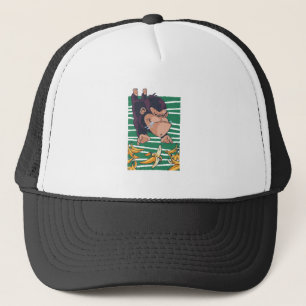 Funny Monkey with Bananas Trucker Hat