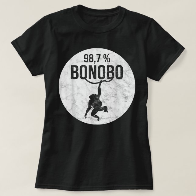 Funny Monkey with Chimpanzee Bonobo DNA T-Shirt (Design Front)