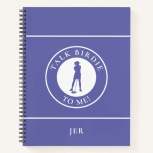 Funny Monogram Golf Log Game Day Progress For Her Notebook