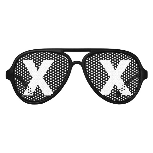 Funny monogram initial letters party shades (Front)