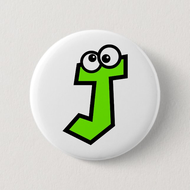 Funny Monogram Letter J 6 Cm Round Badge (Front)