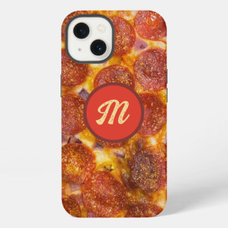 Funny Monogrammed Pepperoni Pizza Pattern Gag Gift iPhone 13 Case