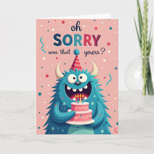 Funny Monster Birthday Card