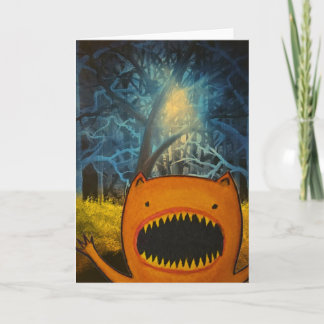 FUNNY MONSTER BIRTHDAY GREETING CARD 5X7
