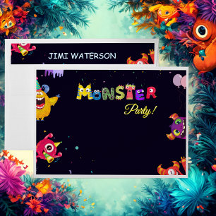 Funny Monster Birthday Party Envelopes