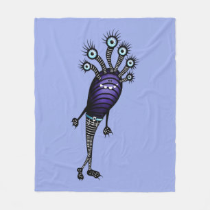 Funny Monster Cartoon Character Dressed Up Fleece Blanket