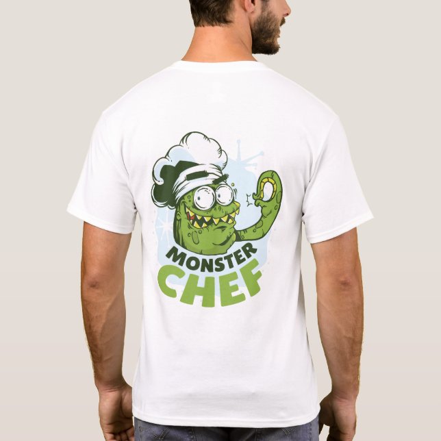 Funny Monster Chef Kraken Octpous Monster Custom T-Shirt (Back)