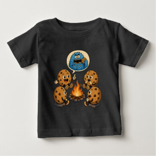 Funny Monster Chocolate Chip Cookie Campfire Story Baby T-Shirt