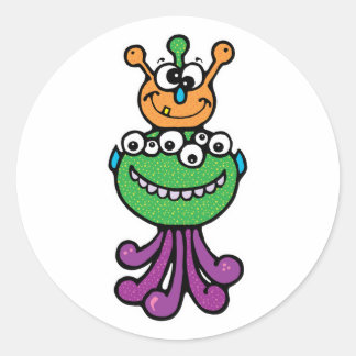 funny monster classic round sticker